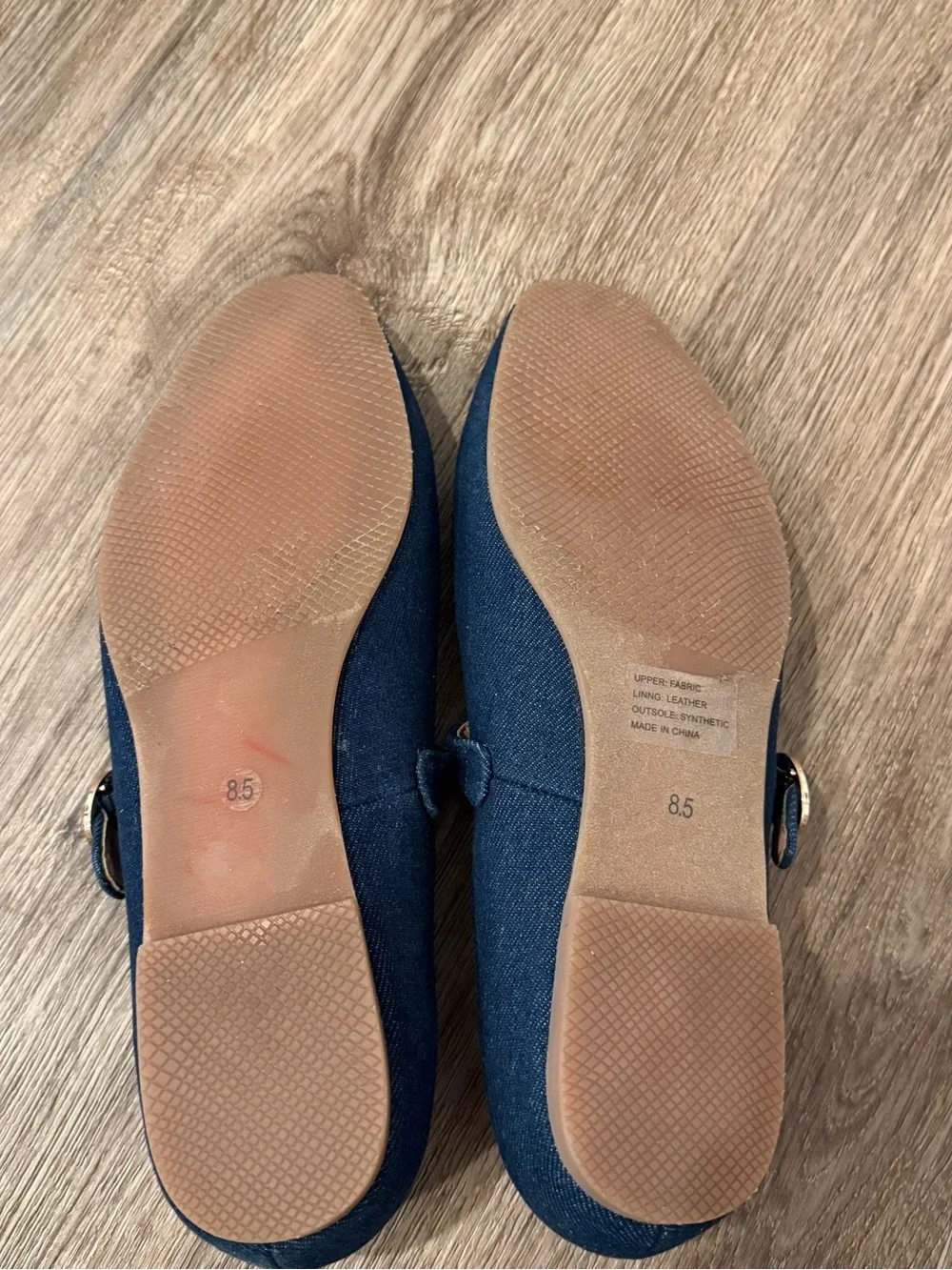 J. Jill Mary Jane Flats Women’s Sz 8.5 Indigo Denim Preppy Academia Minimalist